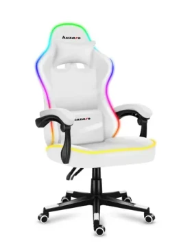 Huzaro Force 4.4 RGB biela / Herná stolička / nastaviteľná / nosnosť až 130 kg / látka sieťovina (HZ-FORCE 4.4 RGB WHITE)