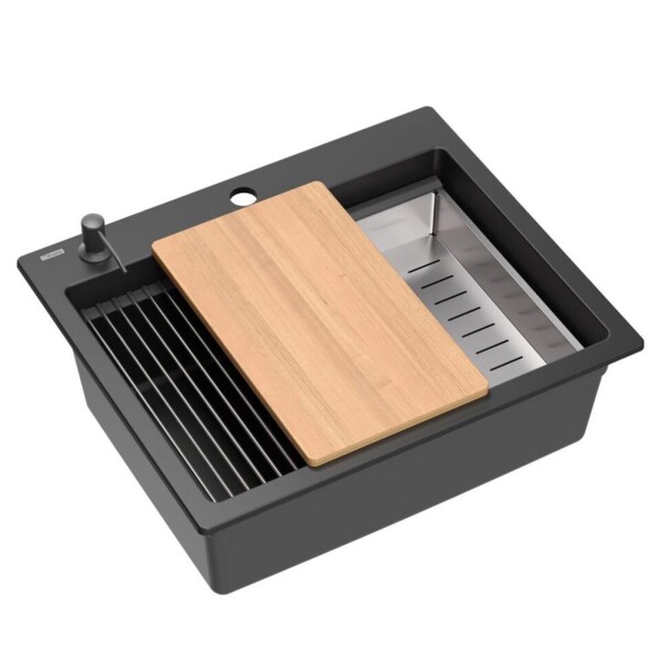 Quadron Quadron - Granitový drez KURT 110 WORKSTATION Black ZLE-09600