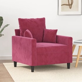 VidaXL vidaXL Fotel, winna czerwień, 60 cm, obity aksamitem