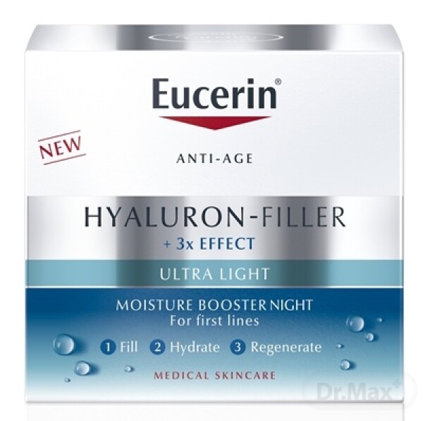 EUCERIN Hyaluron 3 x effect nočný hydratačný booster anti-age ultra ľahký 50 ml