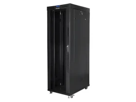 Lanberg FF01 čierna / Stojanový rozvádzač / 19" / Šírka 800 mm / Hĺbka 1000 mm / 42U / LCD panel / nosnosť 1200 kg (FF01-8042-12BL)