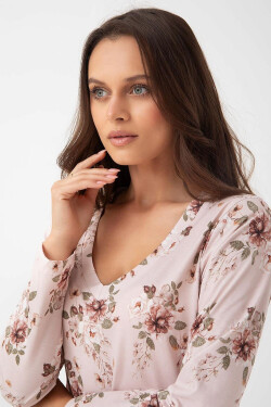 Dámske tričko Luna 288 long/r 3XL Z25/26 růžovo-mátový 3xl