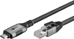 Goobay USB-C na RJ-45 čierna/strieborná / Sieťový adaptér / USB 3.2 Gen 1 / CAT.6 / 1 Gbit/s / 2 m (70698)