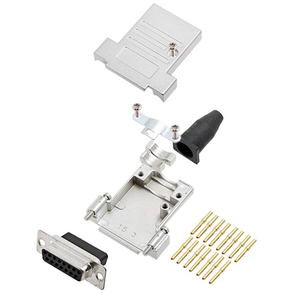 Encitech DTSL15-SJSRG-T-DBCS-K 6355-0089-12 sada D-SUB zásuvková lišta 180 ° Pólov: 15 krimpované 1 ks; 6355-0089-12