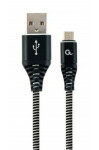 Gembird Micro USB kábel 1 m čierna / USB-A (M) - Micro USB (M) / opletený (CC-USB2B-AMMBM-1M-BW)