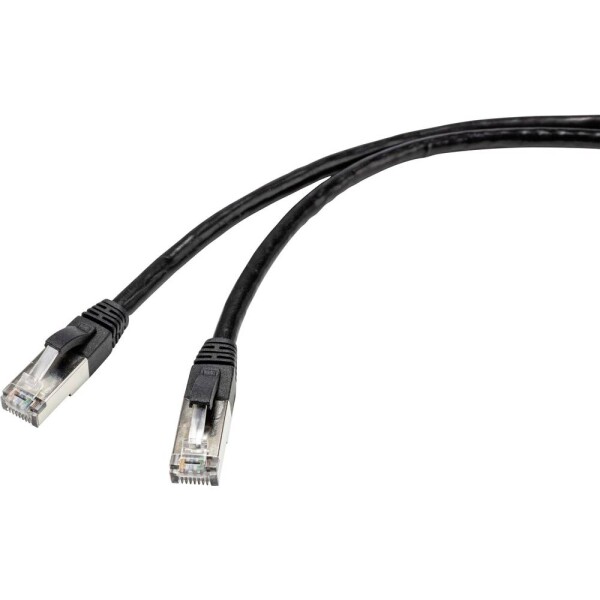 Renkforce RF-4538200 RJ45 sieťové káble, prepojovacie káble CAT 6A S/FTP 15.00 m čierna vhodné pre vonkajšie oblasť 1 ks; RF-4538200