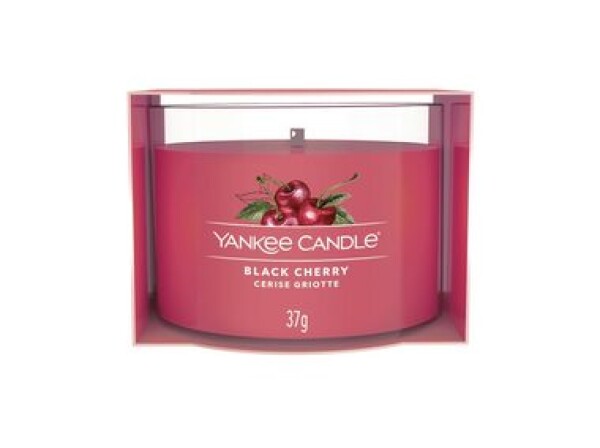 Yankee Candle Black Cherry plnená votívna sviečka v skle 37g / doba horenia: až 10h (5038581125541)