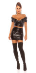 Sexy Party Leatherlook Crop Top black S