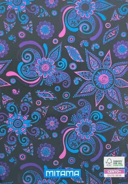 Mitama Fantasy Colours Mandala / Zošit / A4+ / štvorčekový 5 mm / 52+2 listov (62164-90047)