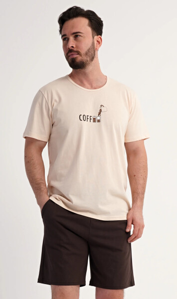Pánske pyžamové šortky Coffee smetanová XL