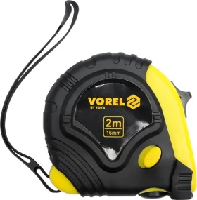 Vorel Meter zvinovací 2 m žlto-čierny / Meter zvinovací / šírka pásky 16 mm