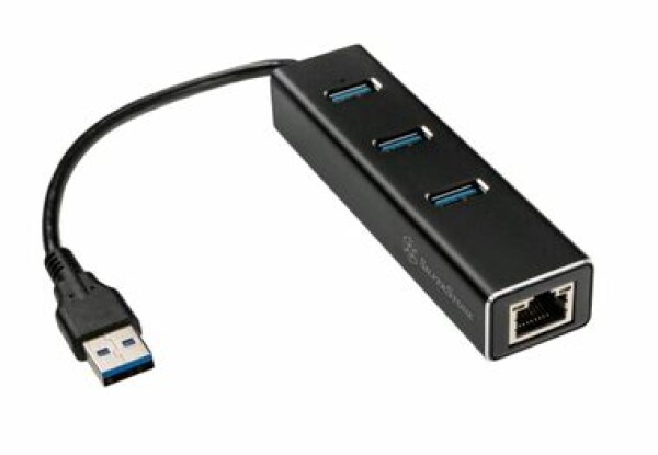 SilverStone EP04 3-port USB amp; Gigabit Ethernet húb čierna / 3x USB 3.0 / 1GLAN (SST-EP04)