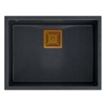 Quadron - Granitový drez DAVID 50 Black Metallic Zlaty HQD5542U8-G1