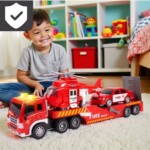 MalPlay Hasičský transportér s helikoptérou a autom