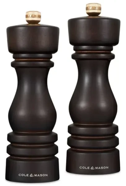 Cole Mason London Chocolate Wood 18 cm / Darčeková sada mlynčekov / bukové drevo / mlynček na soľ a korenie / bez náplne (H233080)