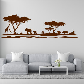 Veselá Stena Samolepka Africké safari Farba: hnedá, Veľkosť: 100 x 32 cm