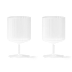 Ferm LIVING Pohár na víno Ripple Frosted 270 ml – set 2 ks