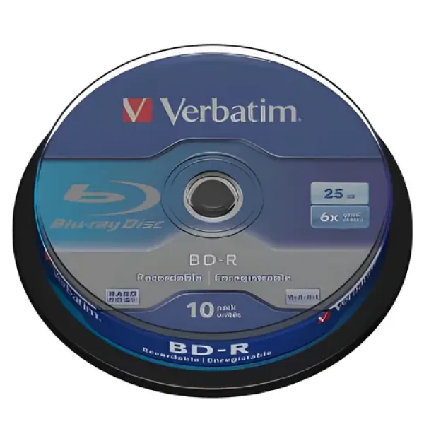 Verbatim BD- R 25 GB Single Layer / Blu-ray disk / 6x / 10 ks / vreteno (43742)