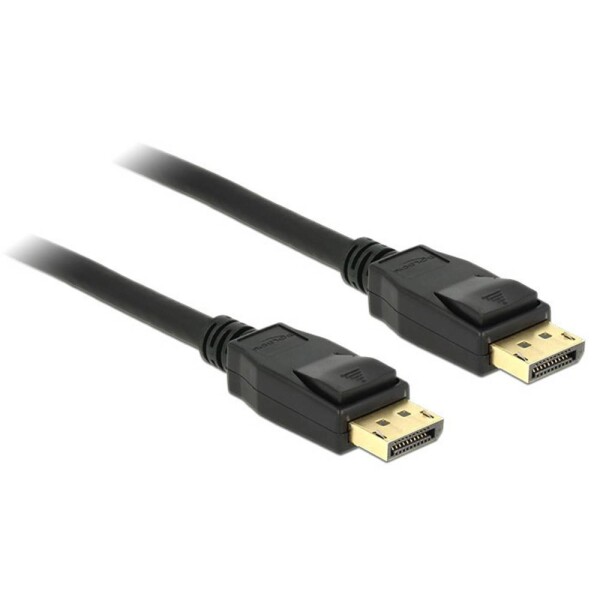 Delock DisplayPort prepojovací kábel Konektor DisplayPort, Konektor DisplayPort 5.00 m čierna 83808 pozlátené kontakty Kábel DisplayPort; 83808