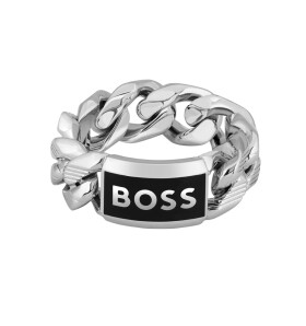 Hugo Boss Pánsky oceľový prsteň Kassy Emblem 1580681 64 mm