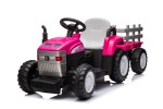Mamido Mamido Detský elektrický traktor s vlečkou Farm 24V 2x45W ružový