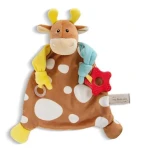 Nici MFN muchláčik Kravička s hryzátkom a úchytkou na cumlík 25x25cm