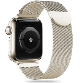 Tech-Protect MilaneseBand béžová / Remienok pre Apple Watch / 38/40/41 mm / Series 4/5/6/7/8/9/SE