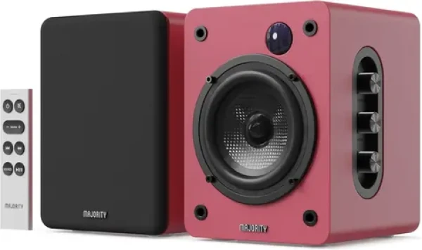 Majority D50X Bookshelf červená / Reproduktory / 2.0 / 60W / Bluetooth 5.3 / AUX (5056444113870)