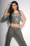 Sexy studded disco-pants with glitter grey 42