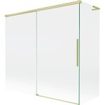 MEXEN/S - Rox L vaňová zástena 2-krídlová posuvná 170 + 70 x 150, transparent, zlatá kartáčovaná 8C9L-170-070-55-00