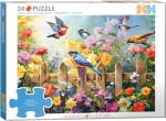 EUROGRAPHICS Puzzle Connecting Pieces: Hravé záhradné vtáky