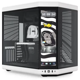 Hyte Y70 Touch Infinite čierno-biela / E-ATX / 2x USB-A 3.2 / 1x USB-C 3.2 / priehľadná bočnica / Riser kábel / displej (CS-HYTE-Y70TTI-WB)
