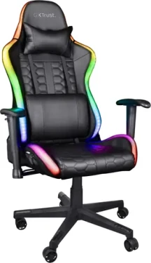 Trust GXT 716 Rizza RGB LED čierna / Herné stoličky / RGB LED / otočné kolieska / kovová konštrukcia / 2 roky záruka (25376)