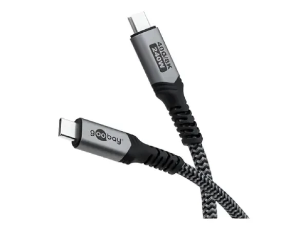 Goobay USB4 1 m čierna, sivá / Kábel / USB-C - USB-C / 240 W / 40 Gbit/s / PD (74211)