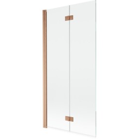 MEXEN - MIST vaňová zástena 90x150 cm 6mm 2-s, meď kartáčovaná, číra, ľavá 8A9-090-002-65-00-L