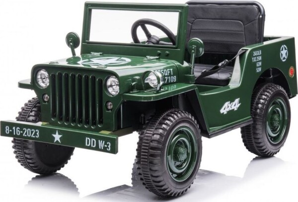 Giga elektrický vojenský RETRO JEEP 4x4 zelená