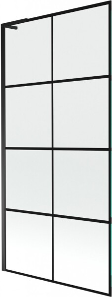 MEXEN/S - Next L vaňová zástena FIX 90 x 150, čierna vzor, čierna 895-090-000-03-77-70