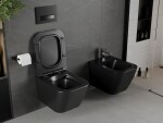 MEXEN - Madox Závesná WC misa Rimless vrátane sedátka s slow, Duroplast, čierna mat 30154070