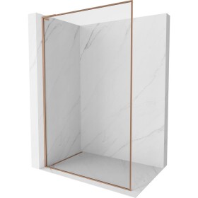 MEXEN/S - Kioto-F L Sprchová zástena WALK-IN s rámom 110 x 202, transparent 8 mm, meď kartáčovaná 800-110-174-65-00