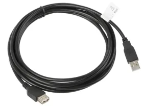 Lanberg CA-USBE-10CC-0030-BK čierna / Kábel USB 2.0 / USB-A (M) - USB-A (M) / 3 m (CA-USBE-10CC-0030-BK)