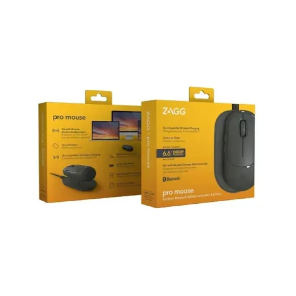ZAGG Pro Mouse čierna / Bezdrôtová myš / s nabíjacou podložkou / Bluetooth / 800-1600 DPI / párovanie 3 zariadenia (109910230)