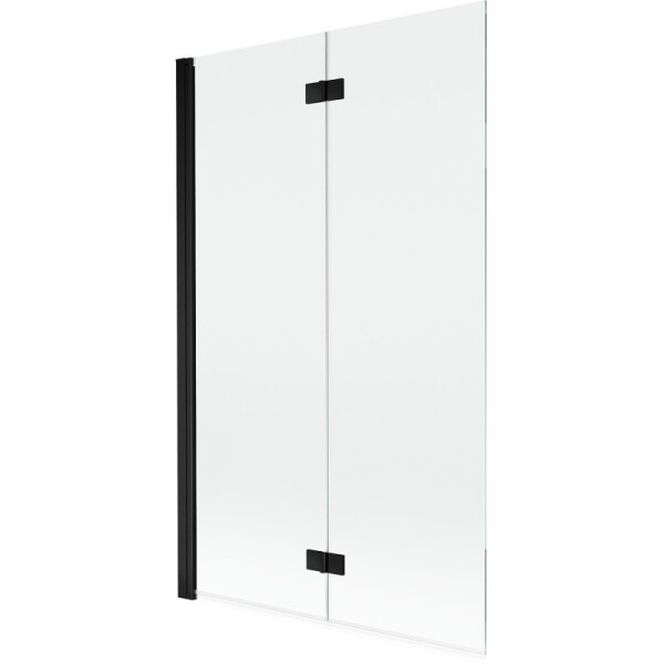 MEXEN - MIST vaňová zástena 110x150 cm 6mm 2-s, čierna, číra, ľavá 8A9-110-002-70-00-L