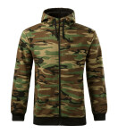 Pánska maskáčová mikina na zips camouflage brown XL