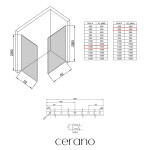 CERANO - Sprchová zástena Walk-in Crystal TL/P - 8 mm - bezvzperový systém - biela matná, ryhované sklo - 120x60x200 CER-8050BD5490