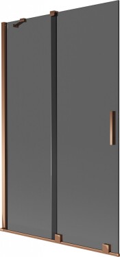 MEXEN/S - Velar dvojkrídlová posuvná vaňová zástena 110 x 150, grafit, ružové zlato 896-110-000-41-60