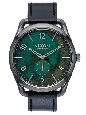 Nixon C45 LEATHER GUNMETALGREENOXYDE pánske hodinky analógové