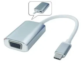 PremiumCord Prevodník USB-C na VGA / Redukcia / Full HD 1080p / hliníkové puzdro (8592220014803)