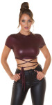 Sexy KouclaWetLook Cropped Top Einheitsgroesse