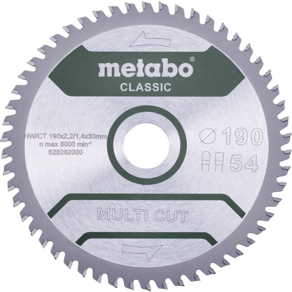 Metabo MULTI CUT CLASSIC 628282000 pílový kotúč 190 x 30 x 1.4 mm Počet zubov (na palec): 54 1 ks; 628282000