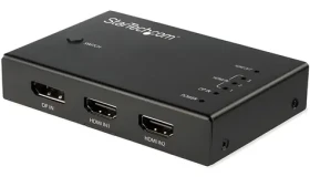 StarTech čierna / Video prepínač / 3× HDMI + 1× DisplayPort na HDMI / 4K 60Hz (VS421HDDP)